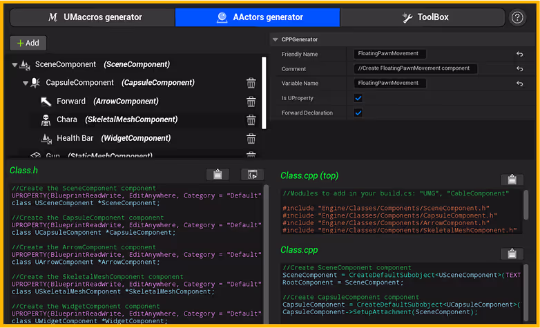 AActor Component Hierarchy