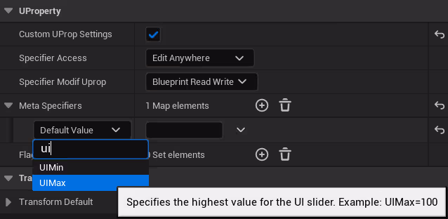 Specifiers Reference Panel