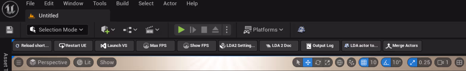Shortcuts Setup Panel